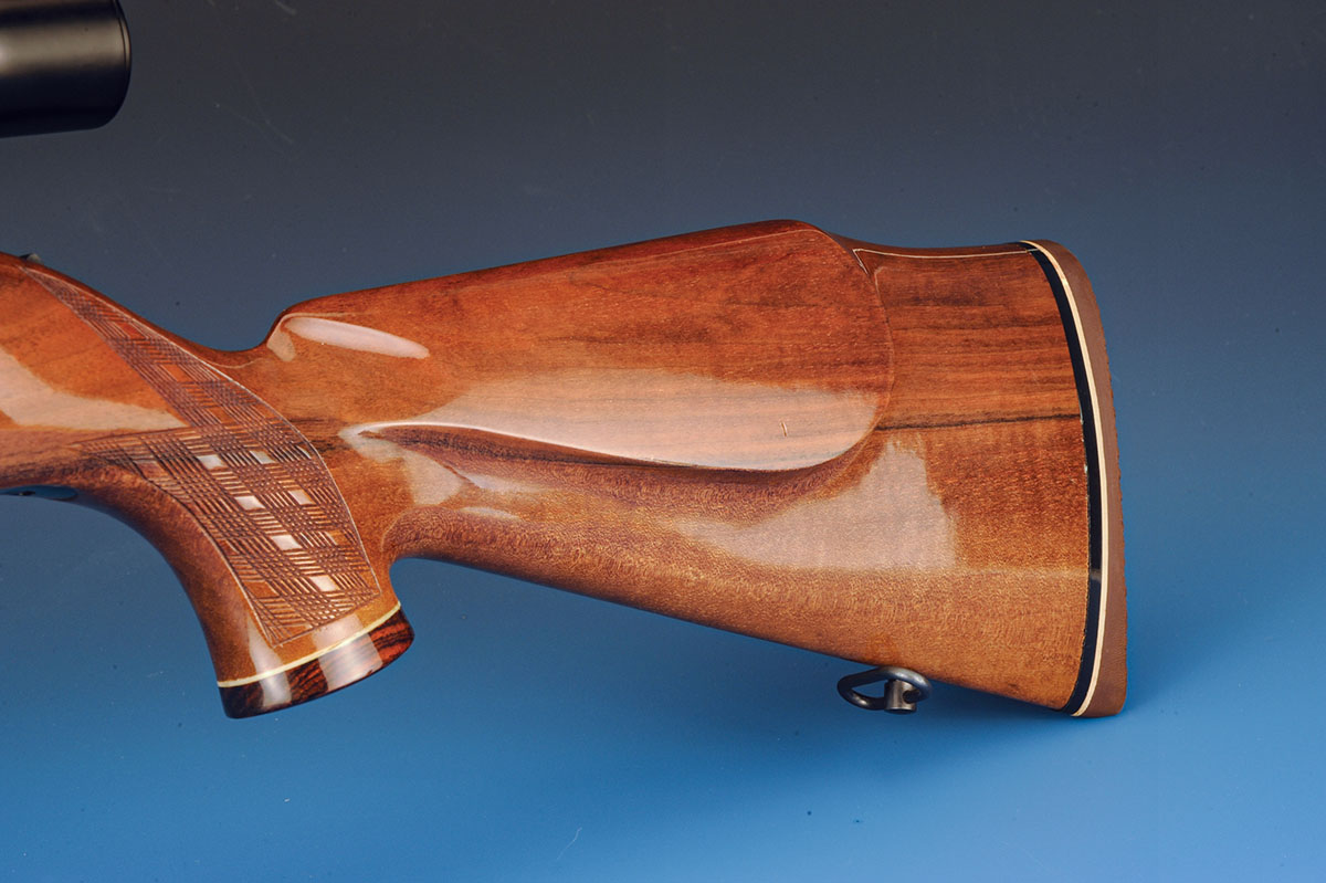 Like its full-size counterparts, the Mark XXII has a Monte-Carlo stock, cheekpiece and a cast off for right-hand shooters. Quarter-inch pad and spacers add that custom look to the gun.
